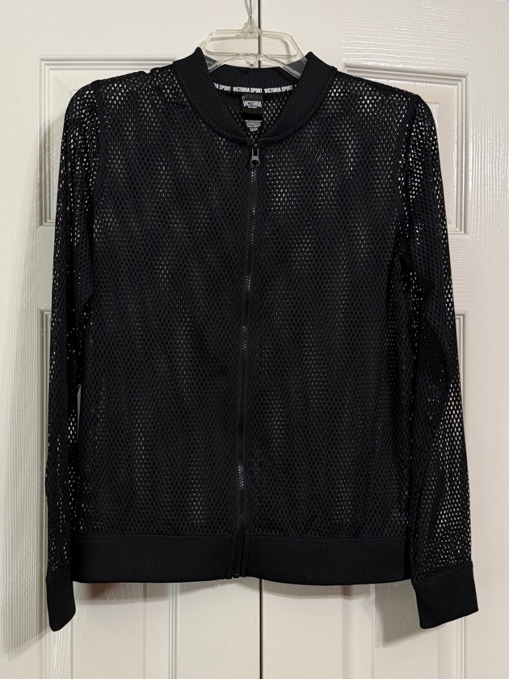 Victoria Sport Black Mesh Bomber Jacket Size Small